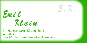 emil klein business card